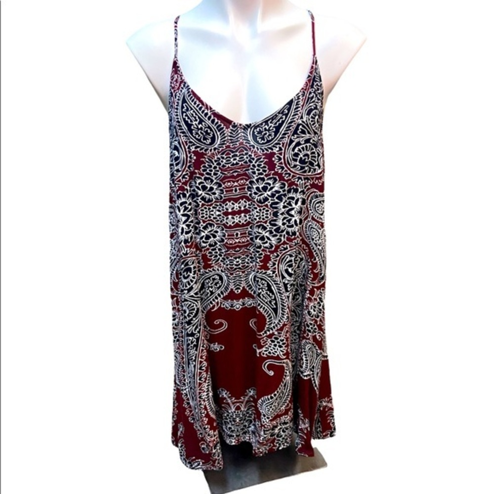 Paisley Print Spaghetti Strap Dress